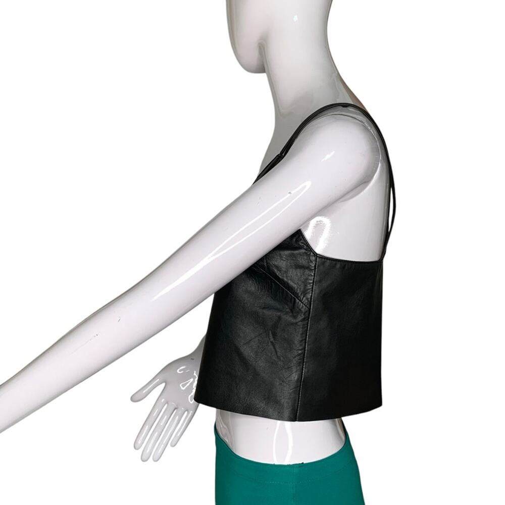 Walter Baker NWOT Leroy Crop Top 100% Lamb Leather Zipper on Back Size XS - Picture 9 of 11